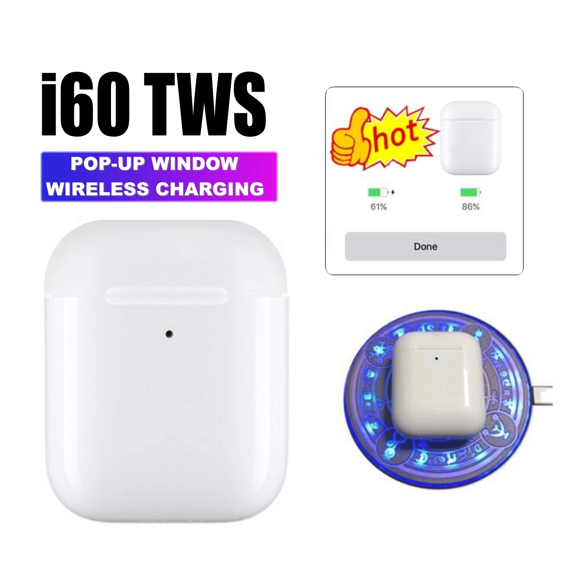 I60 TWS беспроводные Bluetooth спортивные наушники гарнитура для apple xiaomi смартфонов PK i10 i20 i30 i50 i80 i90 i100 TWS
