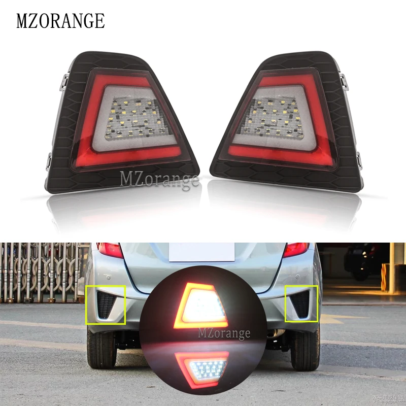 MZORANGE, 2 шт., четыре функции, для Honda Jazz Fit, задний отражатель, фары для вождения, торможения, поворотная лампа заднего хода