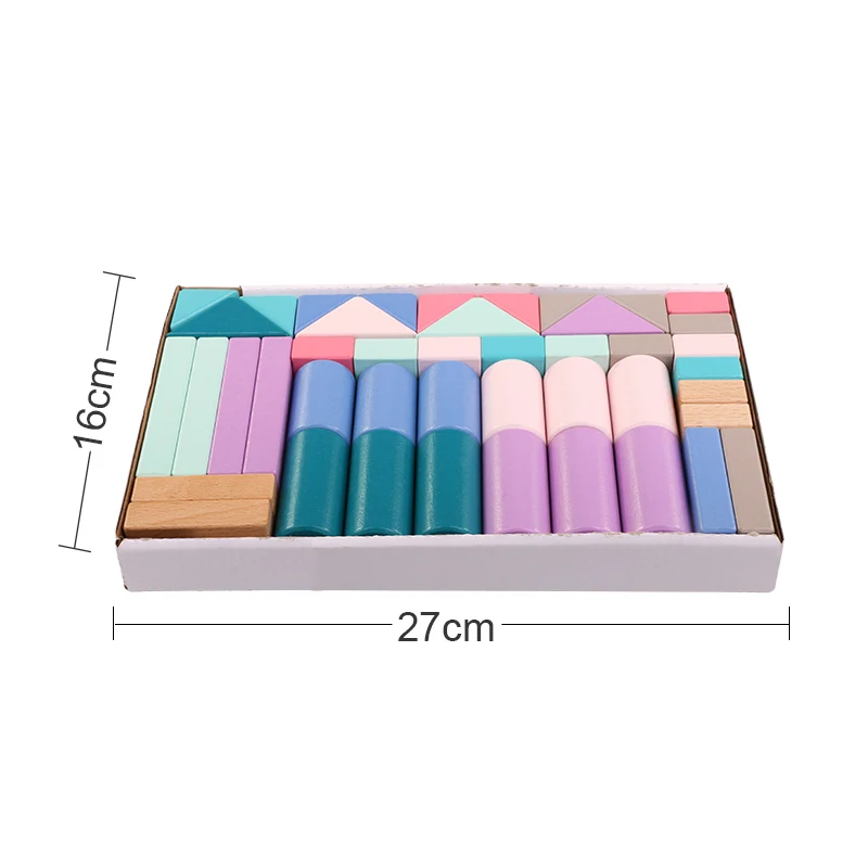 87 шт. деревянные дети красочные головоломки dream building toy macarons милый цвет Монтессори раннего детства образование подарок для младенцев - Цвет: 43pcs