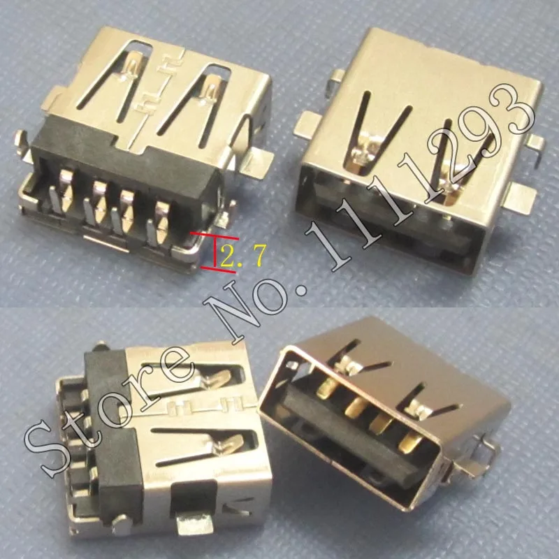 10 шт./лот 2 0 USB разъем для разъема Lenovo ThinkPad T440p USB2.0 порт PCB to Top H 7 мм|connector for pcb|connector