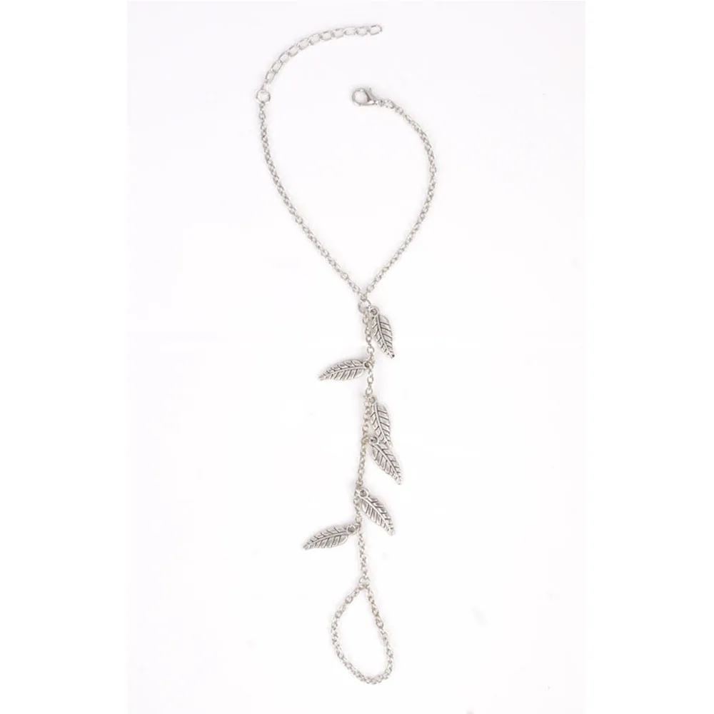 Универсальные браслеты простой браслет в стиле ретро с металлическими листьями