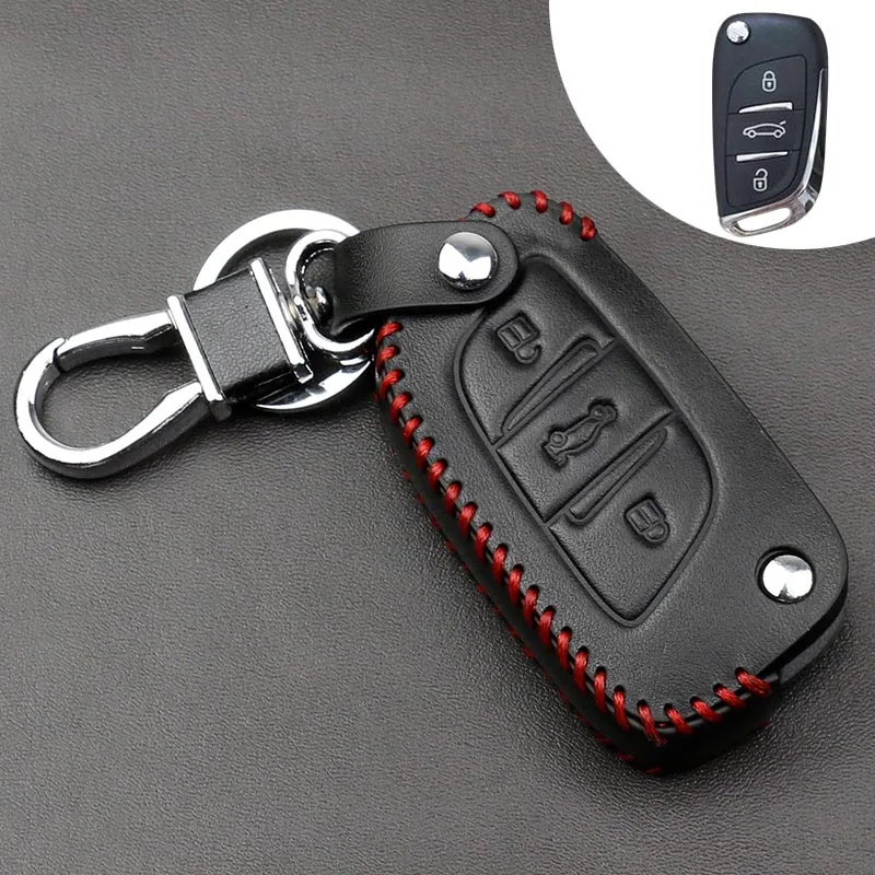 SNCN Чехлы для ключей из натуральной кожи Peugeot 107 207 307 308 407 607 206 208 301 406 408 508 2008 3008