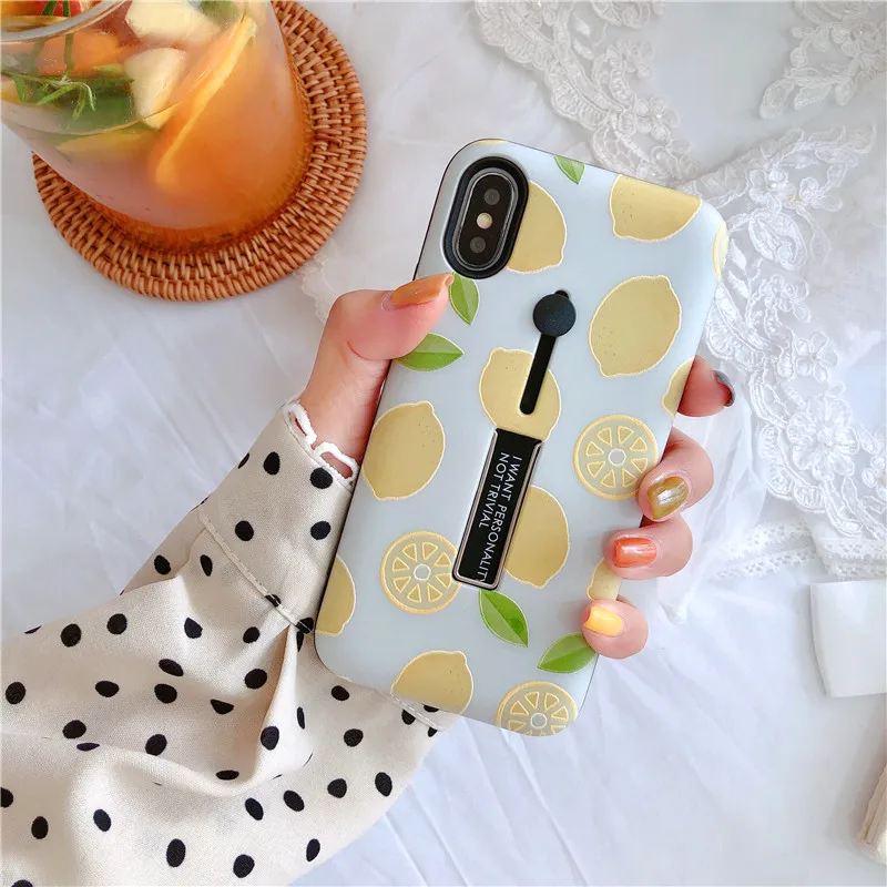 Для iphone 6 7 8 plus X XS MAX XR фрукты Арбуз Лимон ананас петля кольцо телефон чехол s для 11