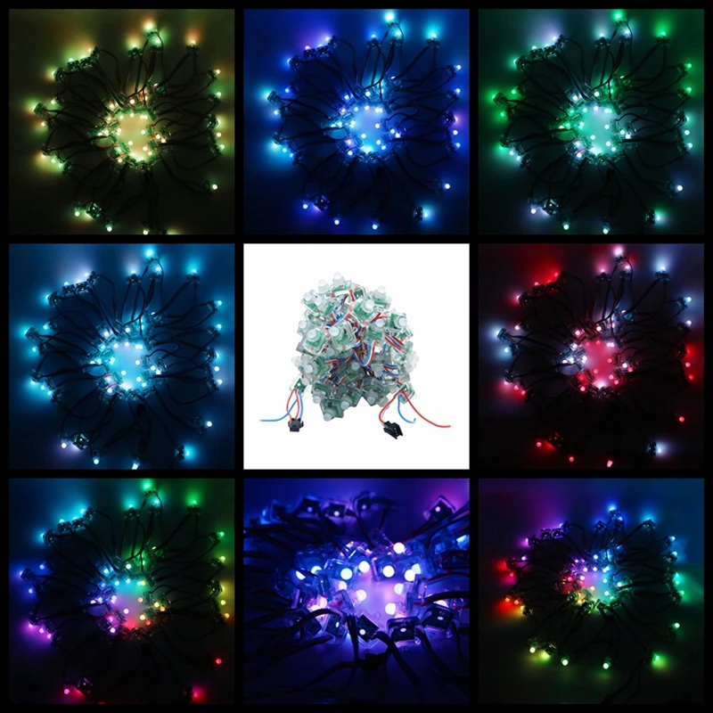 Szyoumy DC 12 В 5 В светодиодный квадратный Отраженные модуль WS2801 WS2811 адресно-rgb светодиодный пиксель строка 12 мм узел свет IP68 Водонепроницаемый