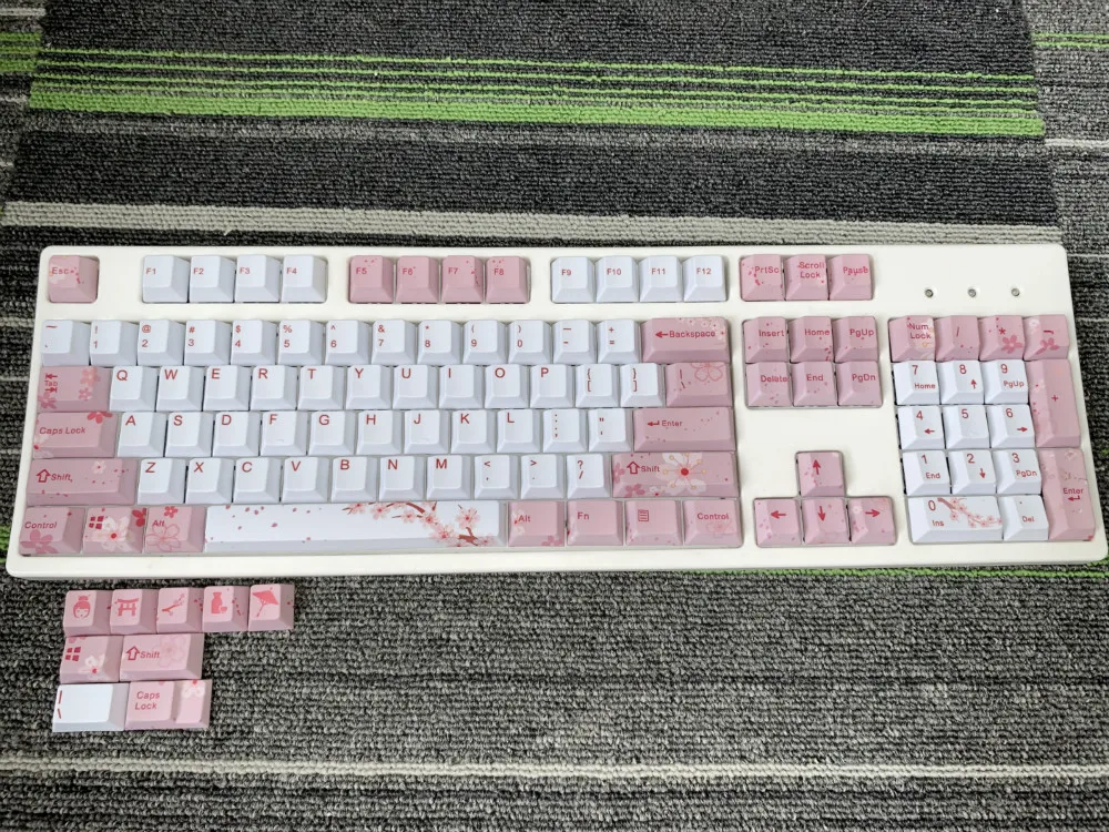 Cherry Blossom Keycaps полный набор механических клавишных колпачков PBT 5 для сублимации лица Keycap для всех Sakura Keycap Set