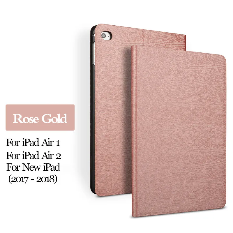 Rose Gold Умный чехол для iPad Air 2 Air 1 с интеллектуальным спящим пробуждением, Жесткий Чехол для iPad new 9,7 дюймов 6-го поколения - Цвет: Rose Gold
