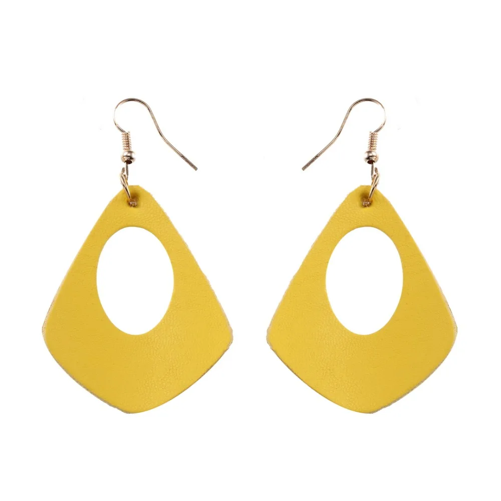 YULUCH Novelty Leather Cutout Pendant Earrings For Women Simple Personality PU Girl Party Accessories Fashion | Украшения и