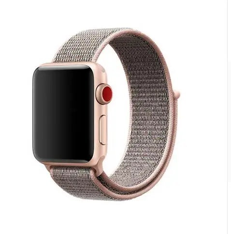 Серия 5/4/3/2/1 тканые Повседневное Спортивная петля для наручных часов Apple Watch, нейлоновый ремешок для наручных часов iwatch, wrsitband 38 мм 42 мм 40 мм 44 мм - Цвет ремешка: pink sand