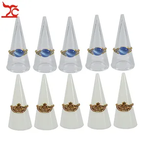 5 шт.лот, модный однопальцевый держатель кольца, треугольный конус, акриловое кольцо для хранения, дисплей, органайзер, подставка, оптовая продажа