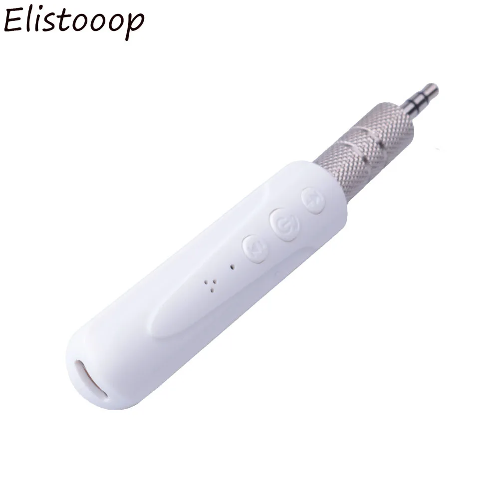 Белый Автомобильный комплект elistoooop с разъемом 3,5 мм, Мини Bluetooth 4,1, ресивер, музыкальный аудио ресивер, адаптер, авто AUX для динамика, наушников, стерео - Название цвета: Белый