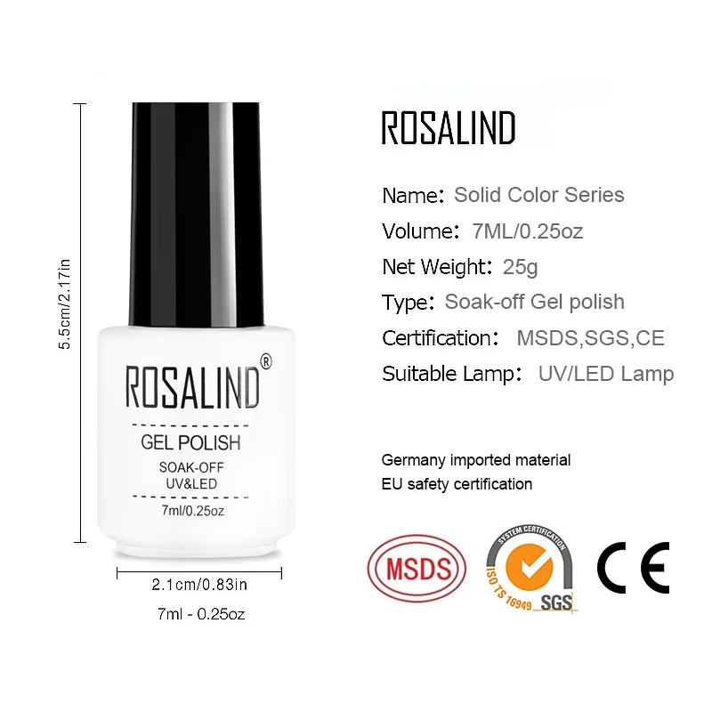 Гель-лак ROSALIND для базового и верхнего покрытия праймер полуперманентный
