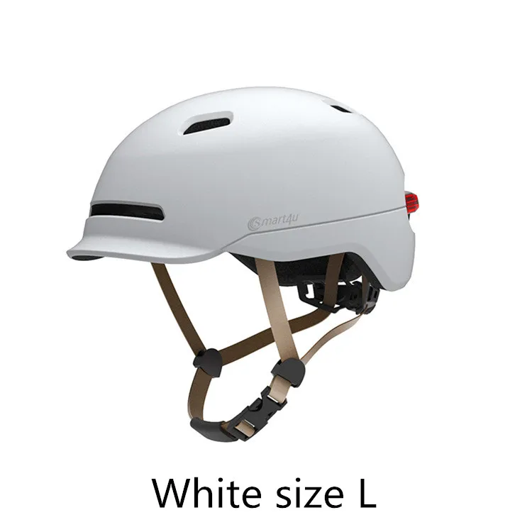 White L size Xiaomi велосипедный Смарт флэш шлемы матовый для мужчин и женщин шлем задний светильник горная дорога скутер Интегрально литой электромобиль - Цвет: White L size
