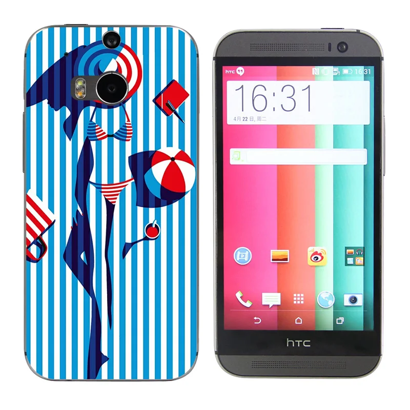 Phone Case for Coque HTC One M8 M8s Back Cover Silicon TPU Triangle Printing Soft Capa |
