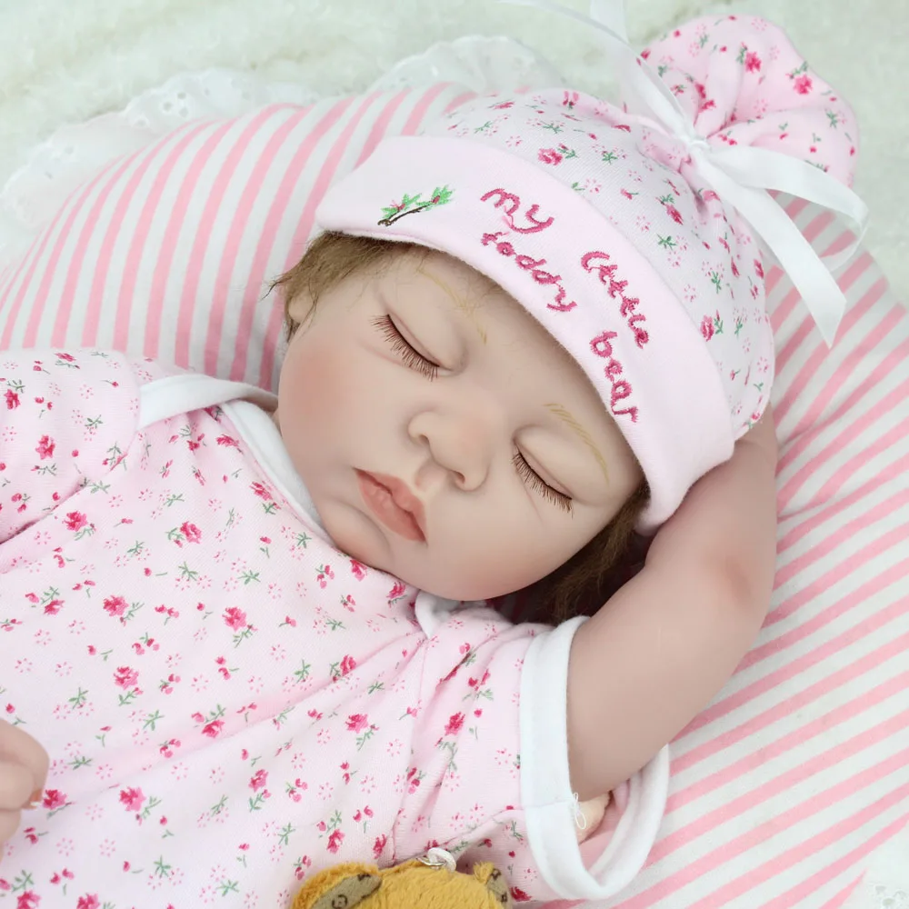 55 см Силиконовая виниловая кукла для новорожденных Реалистичная сна игрушки