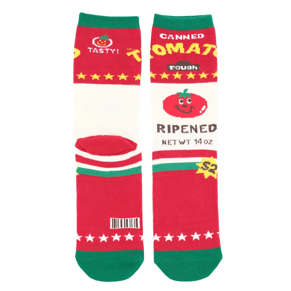 

Women's Japanese Harajuku Style Cartoon Cookies Tomato Cowboy Chocolate Pattern Crew Socks Fashion Trends Street Skateboarding