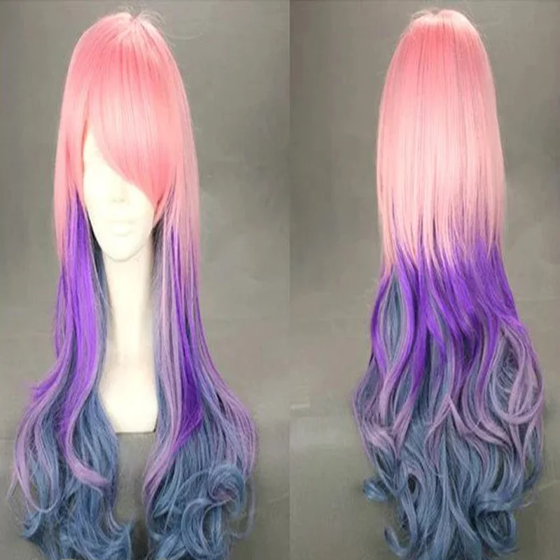 HAIRJOY синтетические волосы на молнии 70 см длинные волнистые Harajuku Лолита косплей парик 18 цветов