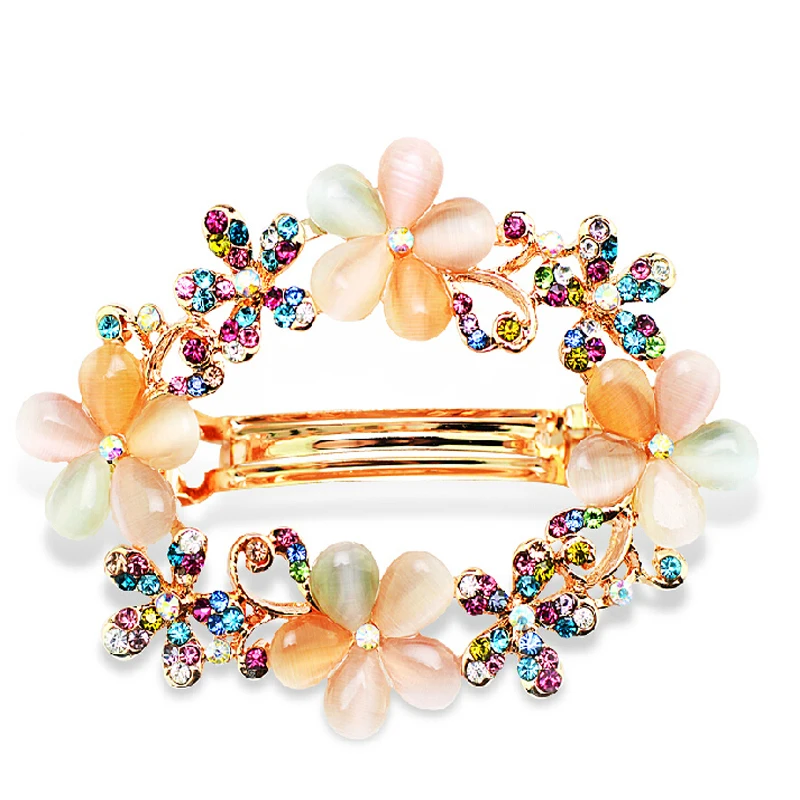 Девять цветок Марка Кристалл Опал заколки популярный весенний Зажимы Для женщин