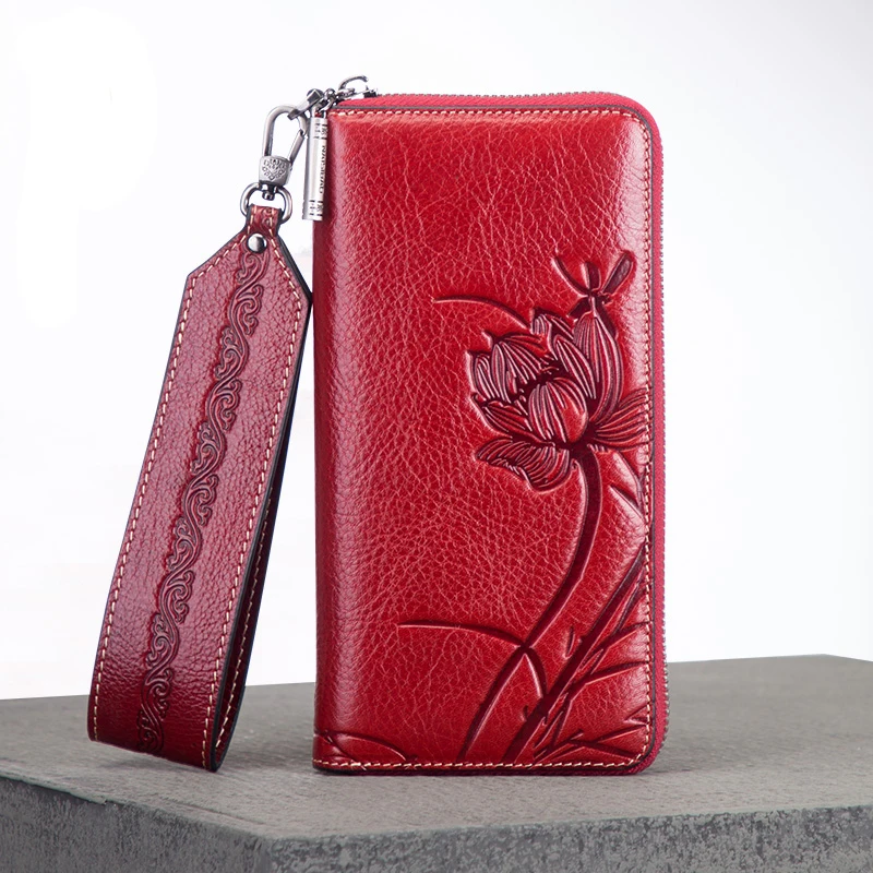 Коровьей сцепления кошелек сумки мульти Ёмкость кисточкой Цветочный принт удобных карточек Держатель