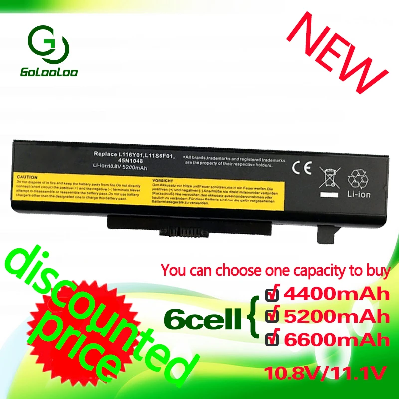 Golooloo 4400 мА/ч, Батарея для LENOVO Y480A Y580M Y580N Y580P V480C V480S G500 l11s6y01 для ThinkPad Edge E435 E535 E430c E530c