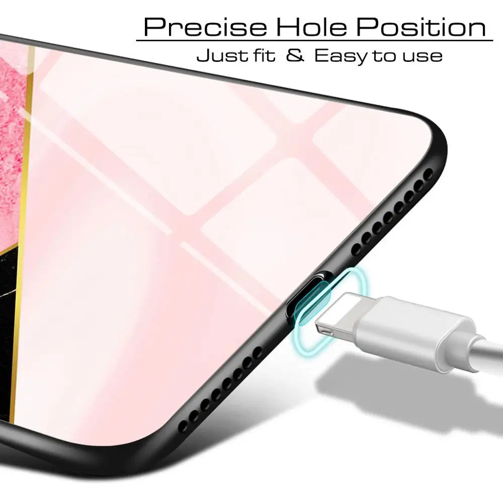 Роскошный Мраморный стеклянный чехол для телефона Samsung Galaxy S6 S7 Edge S8 Plus S9plus S10plus