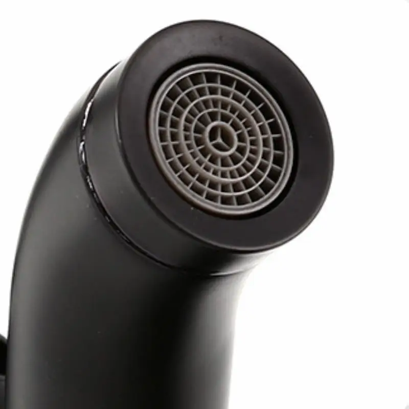 Черный смеситель для раковины с одной ручкой в ванную комнату холодной и горячей