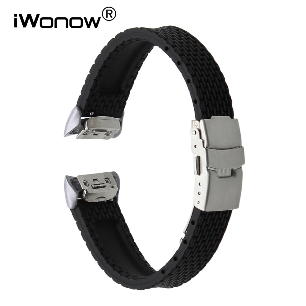 Силиконовый резиновый ремешок для часов + быстросъемный адаптер Samsung Gear Fit 2 SM R360