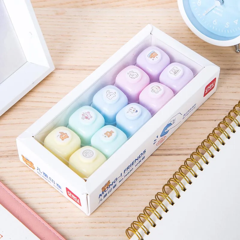 10 шт./компл. пластиковые милые смайлик медвежонок штампы для декора альбомы