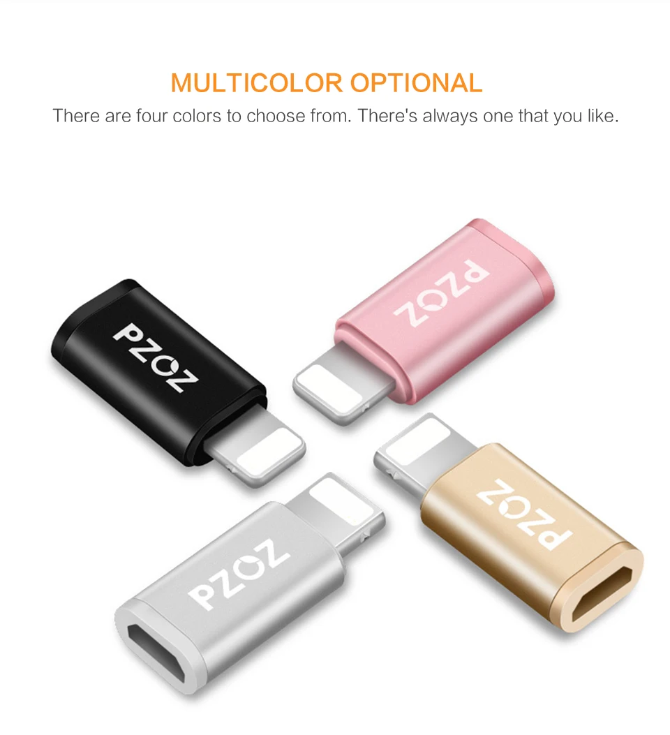 PZOZ Micro USB Женский Для iphone 8 Pin мужской адаптер синхронизации и зарядки для iphone 6 7 8 X конвертер OTG портативный для IPad