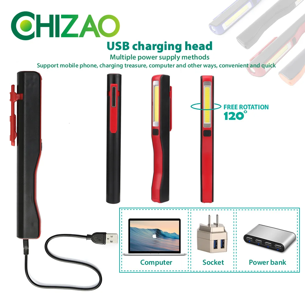 CHIZAO COB рабочий фонарик с магнитом наружный Многофункциональный портативный свет