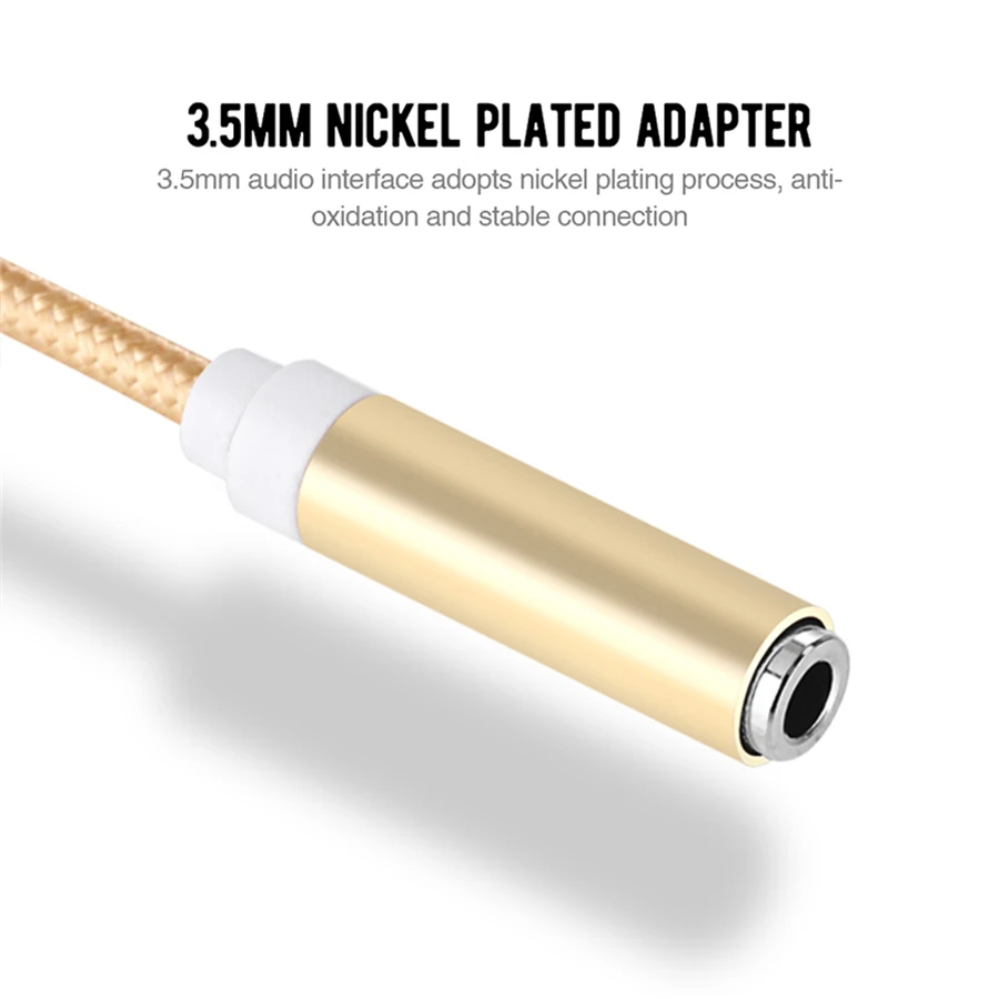 Type C to 3.5mm Earphone cable Adapter usb 3.1 Type C USB-C male to 3.5 AUX audio female Jack for Samsung s8 Huawei Xiaomi Mi 8
