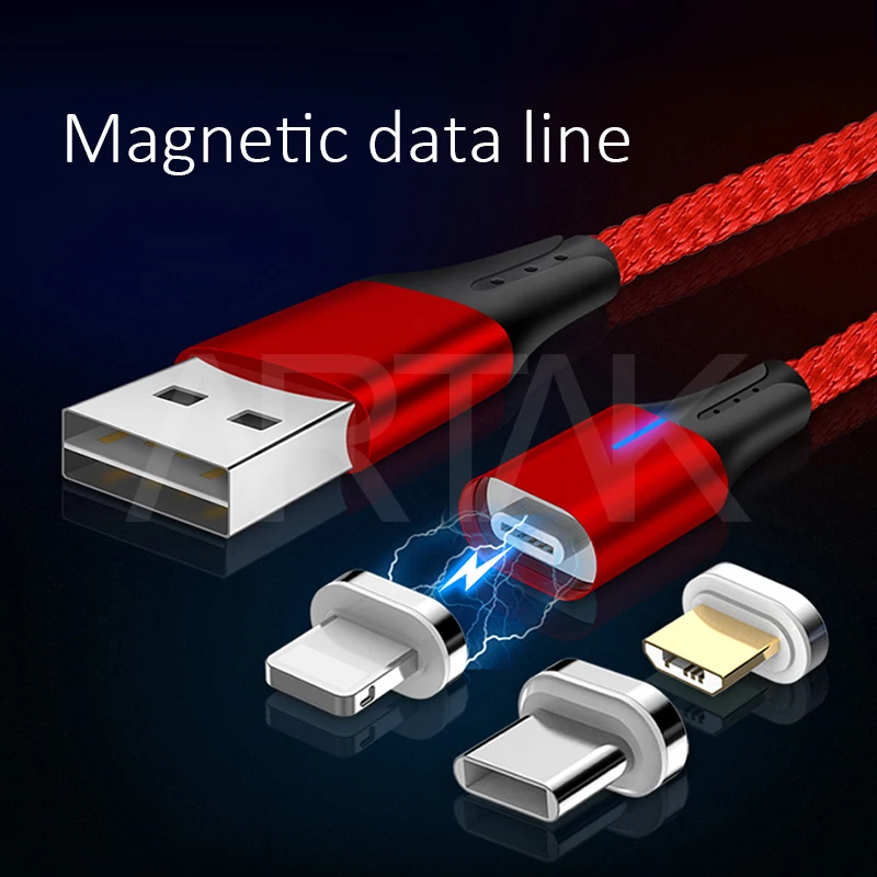 Usb type C/IOS/Micro USB 3 в 1 Магнитный кабель type-C USB-C быстрое зарядное устройство