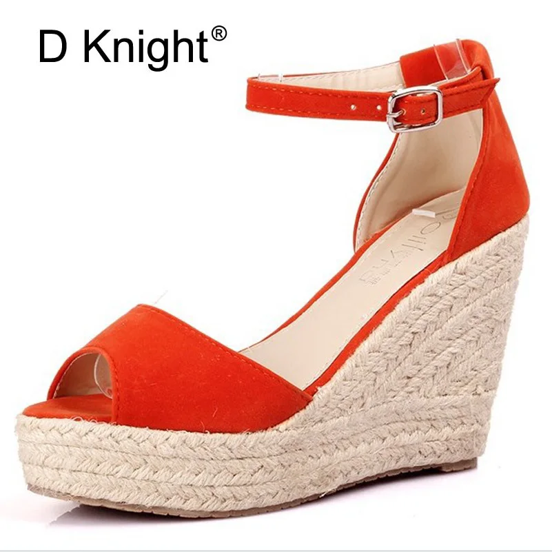 

Big Size 32-44 New Summer Women's Sandals Peep-Toe Shoes Woman 9CM/11CM High-Heeled Platfroms Casual Wedges For Women High Heels