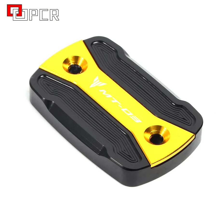 Front gold Высококачественный с логотипом MT-03 черный и синий CNC цилиндр для жидкости главный резервуар Крышка для Yamaha MT03 ABS MT 03 - Цвет: Front gold