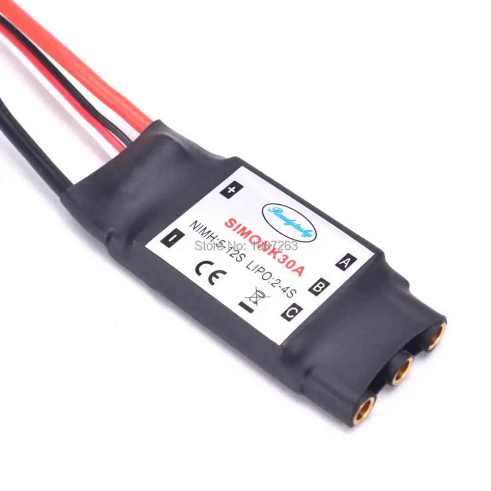 1 шт. 30A Simonk ESC электронный регулятор скорости 5 В/2 а BEC с 3 мм банановым разъемом для