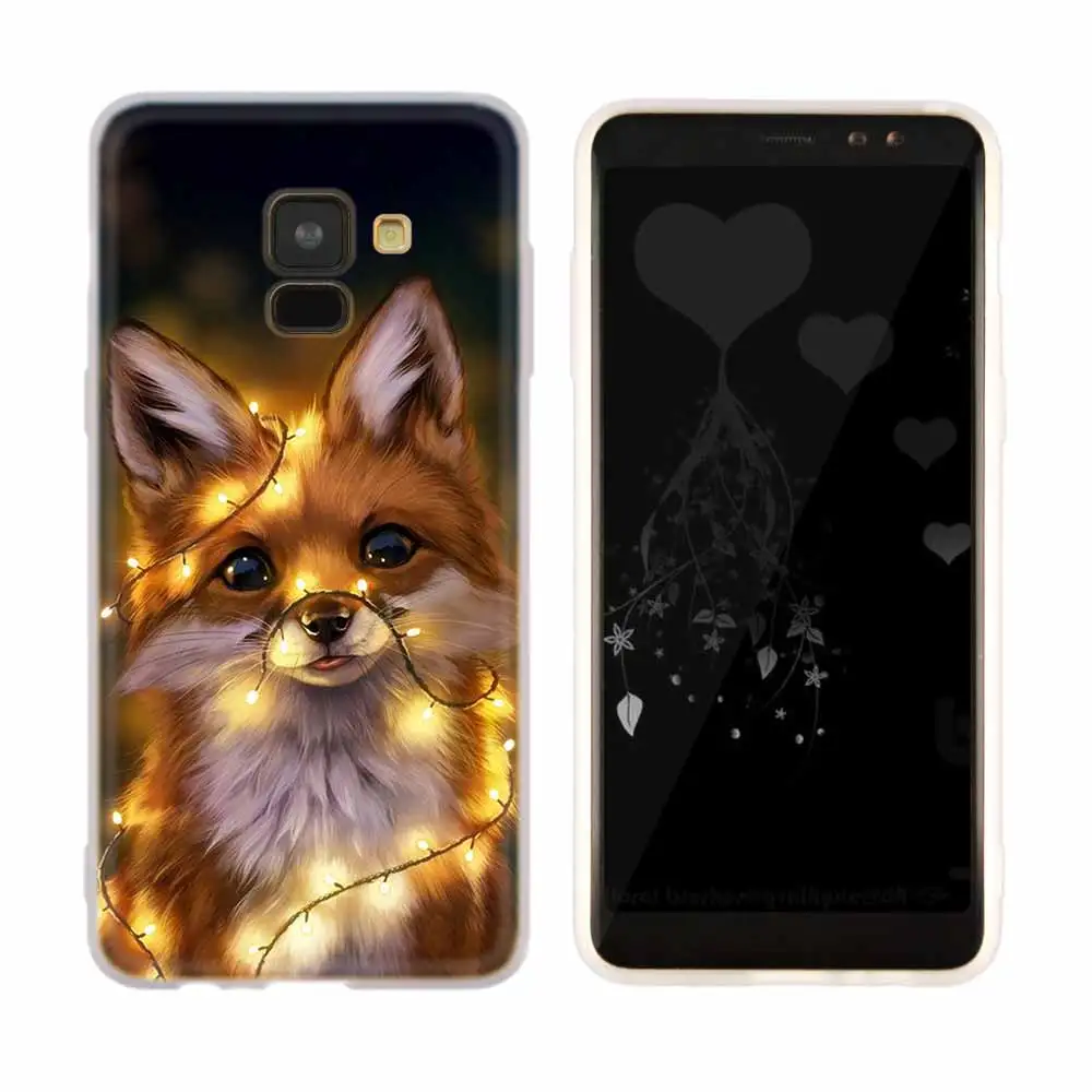 Чехол силиконовый чехол для samsung Galaxy A6 A8 A9 A7 A5 A3 плюс A6S Star аниме забавные foxs милые носки - Цвет: as the picture 02