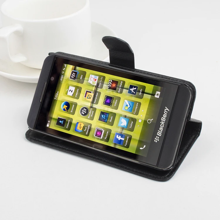 Чехол Litchi для BlackBerry Z10 хорошее качество новый кожаный чехол + Жесткая задняя