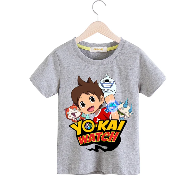 Детские футболки с принтом «Yo-kai Watch», летняя одежда для мальчиков, одежда для девочек, хлопковая Футболка для малышей, Детская футболка, костюм TX042