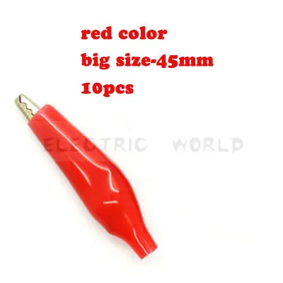 10pcs-45mm-red Крокодил зажим 28 мм 35 мм 45 мм G98 Электрический зажим для тестирования зонда метр Черный и красный с пластиковым ботинок металлический зажим аллигатора - Цвет: 10pcs-45mm-red