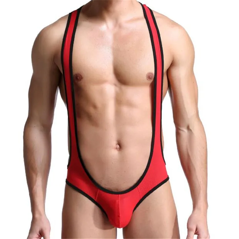 Комбинезон мужской сетчатый комбинезон с открытыми ягодицами и подтяжками