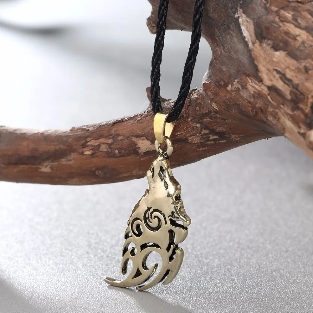 Kinitial Ретро амулет викингов кулон ожерелье Норс животное голова волка