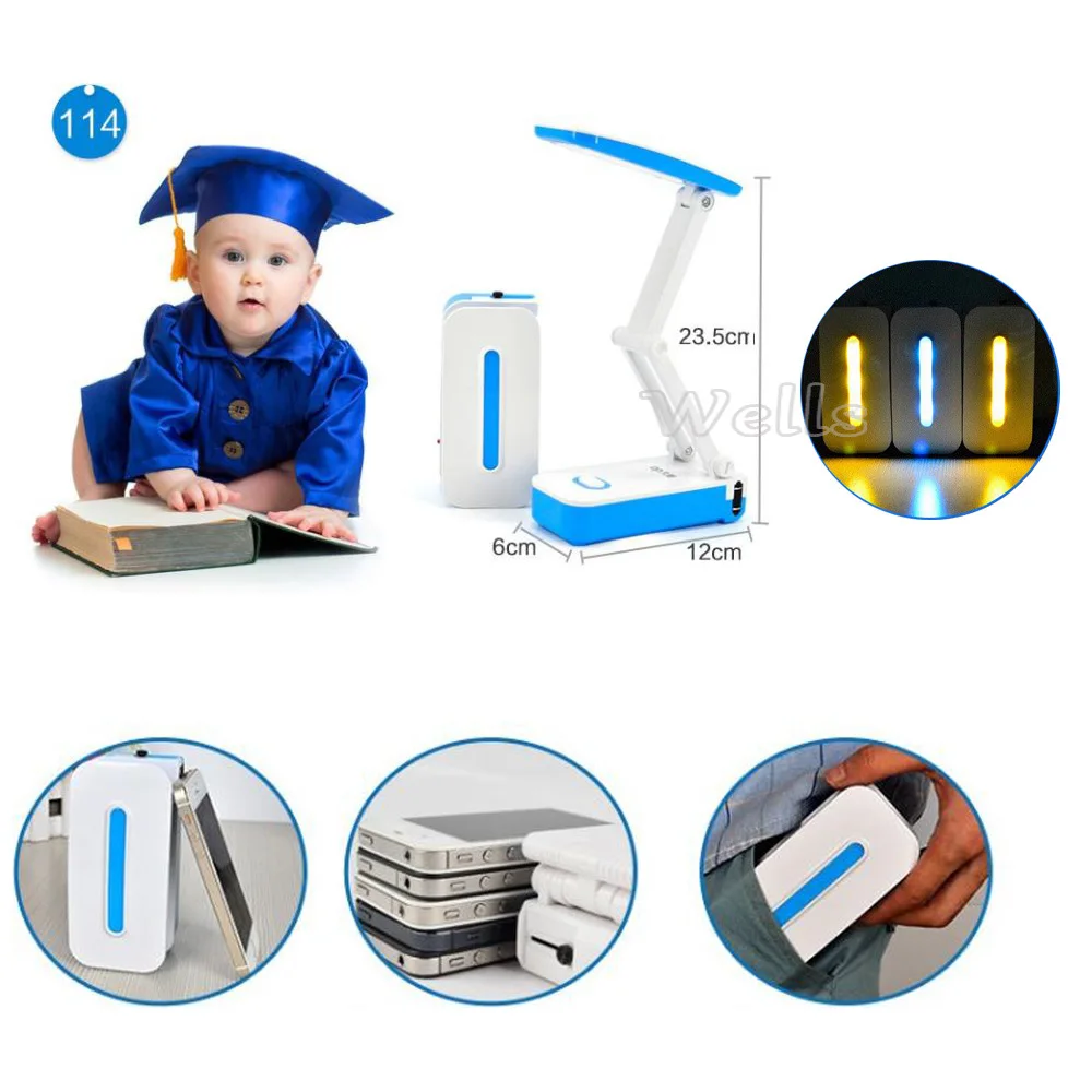 Длительная мощность мини настольные лампы для чтения 700 мА · ч батарея Складная