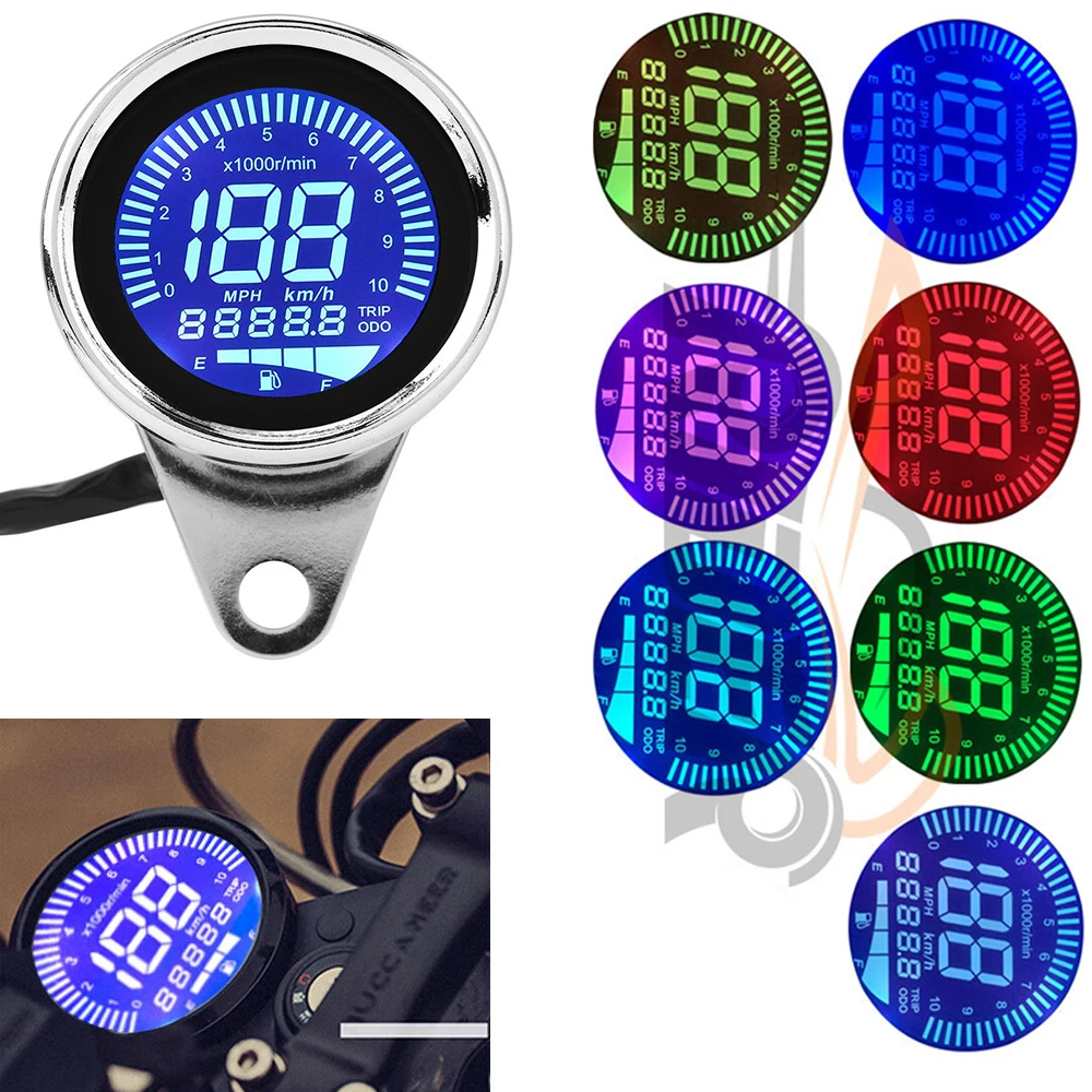 Универсальный 7 цветов Мотоцикл инструмент дисплей измеритель уровня масла