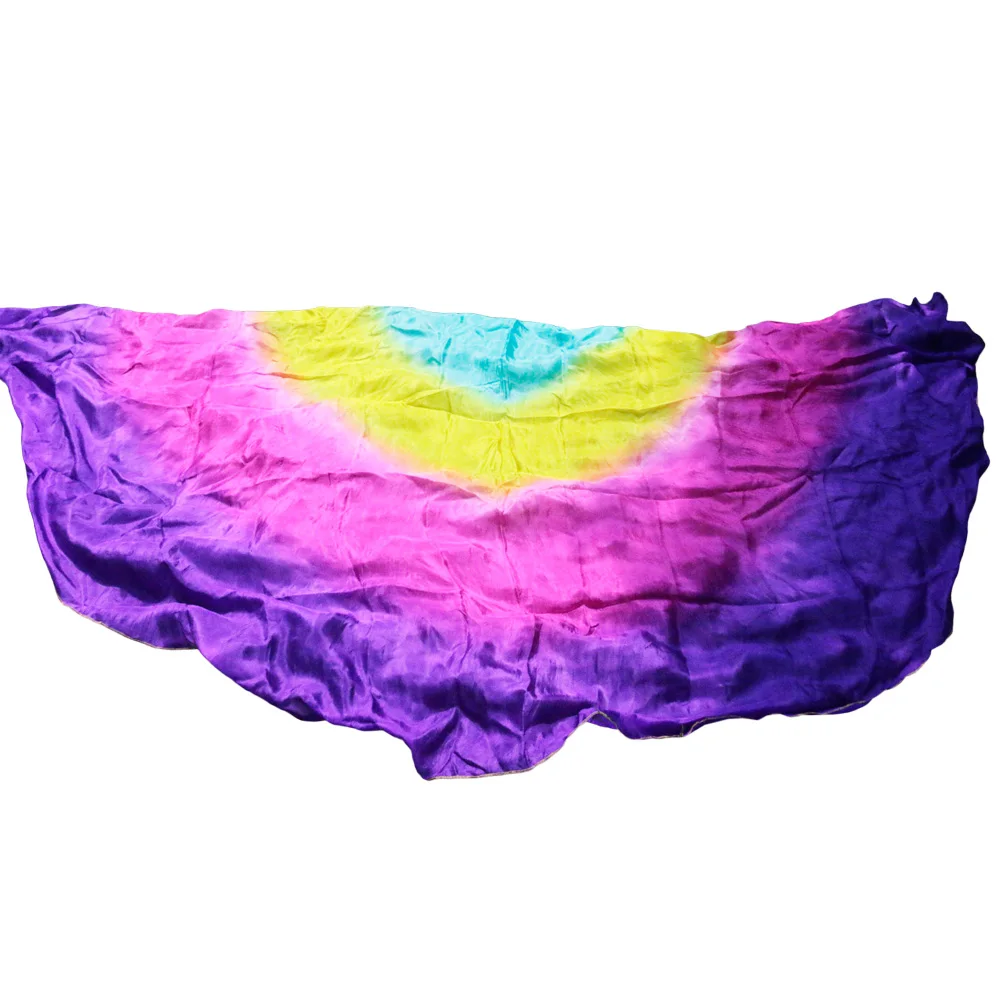 Design 100% Real Silk Belly Dance Veil Cheap Purple Gradient Veils Semicercle Wholesale 250*114cm Yellow Rose | Тематическая одежда