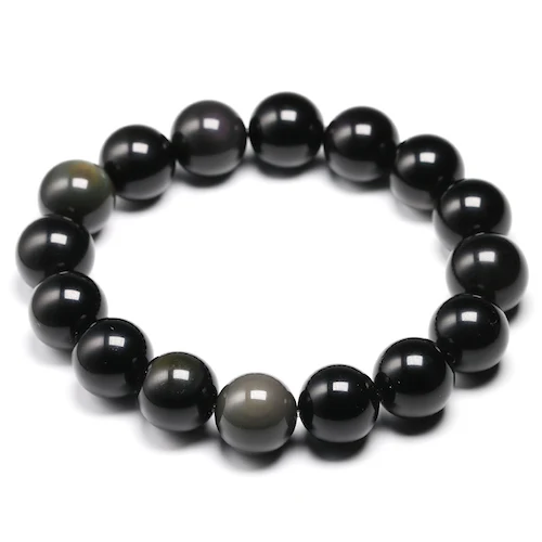 Beads 12mm Натуральный красочный браслет из обсидиана, ювелирные изделия из камня, бусины, Круглый браслет, энергетический браслет для мужчин и женщин, подарок на день Святого Валентина, дизайн - Цвет камня: Beads 12mm