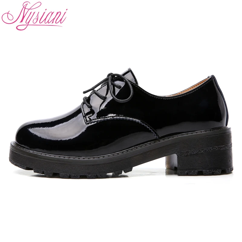 Nysiani/Женская обувь из спилка на платформе с толстым каблуком сезон весна-осень 2018