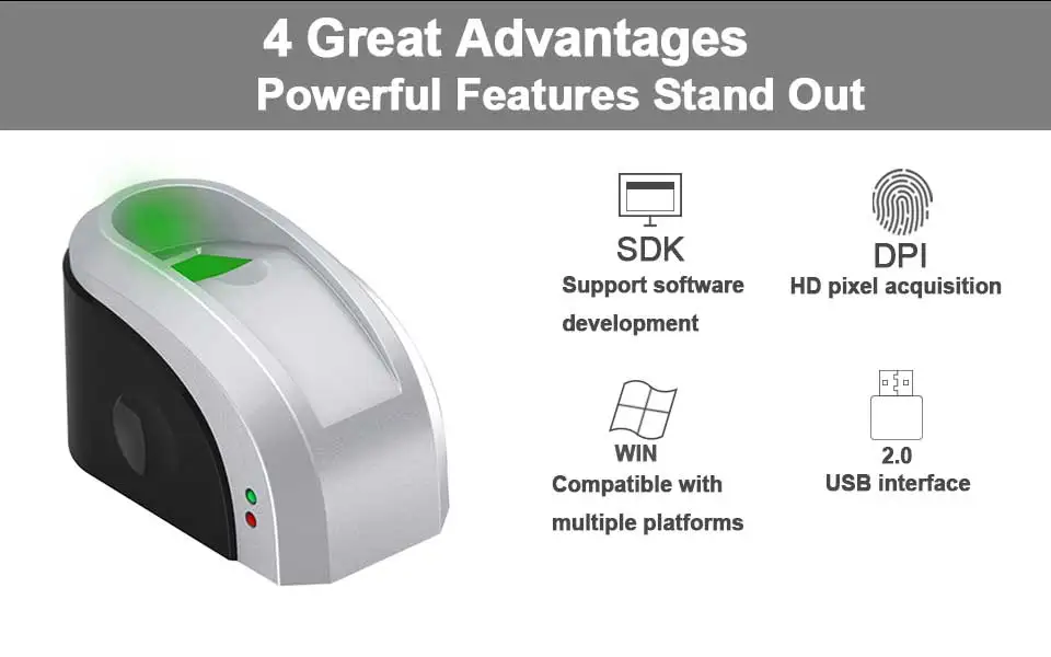 Eseye USB считыватель отпечатков пальцев Бесплатный SDK датчик отпечатков пальцев USB биометрический сканер отпечатков пальцев датчик с SDK Windows Linux
