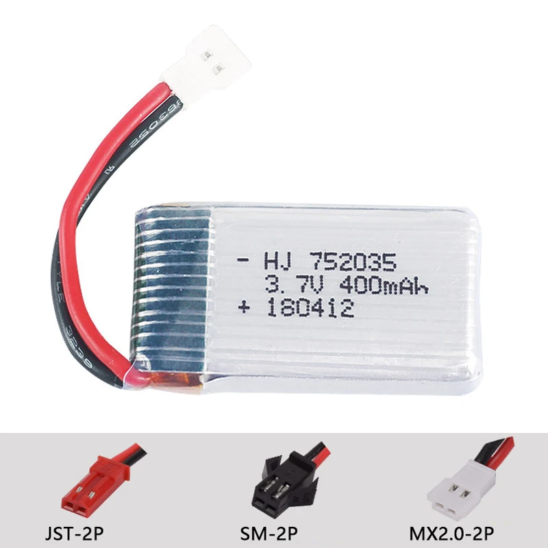 3 7 V 400mAh 752035 Lipo батарея Hubsan X4 H107 RC Дрон MJX F47 Вертолет DFD F180 Квадрокоптер игрушка