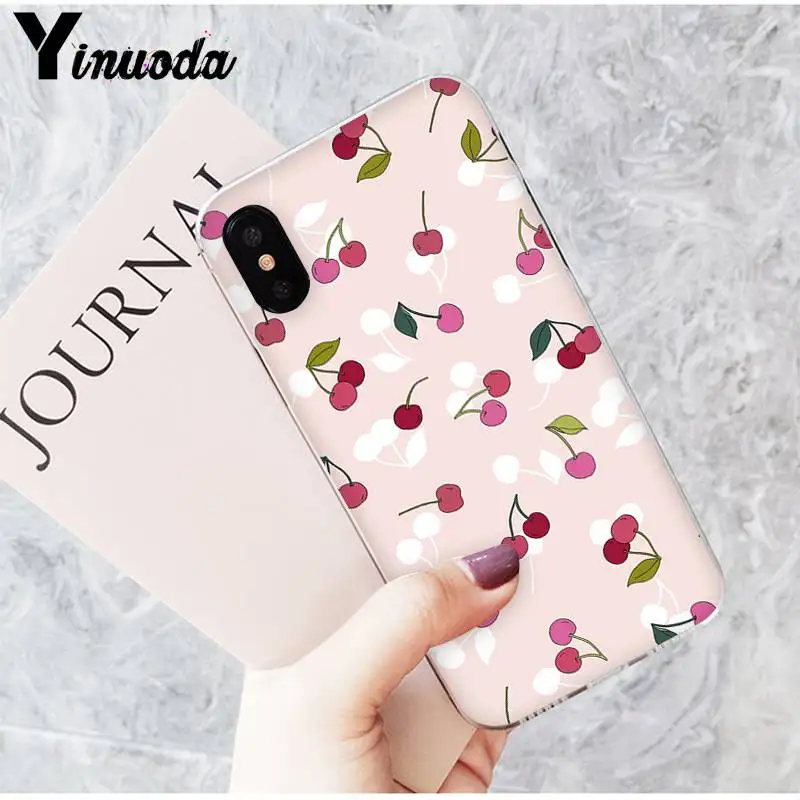 Милая мультяшная вишневая клубника Yinuoda для iPhone6S 6plus 7 7plus 8 8Plus X XsMAX 5 чехол телефона
