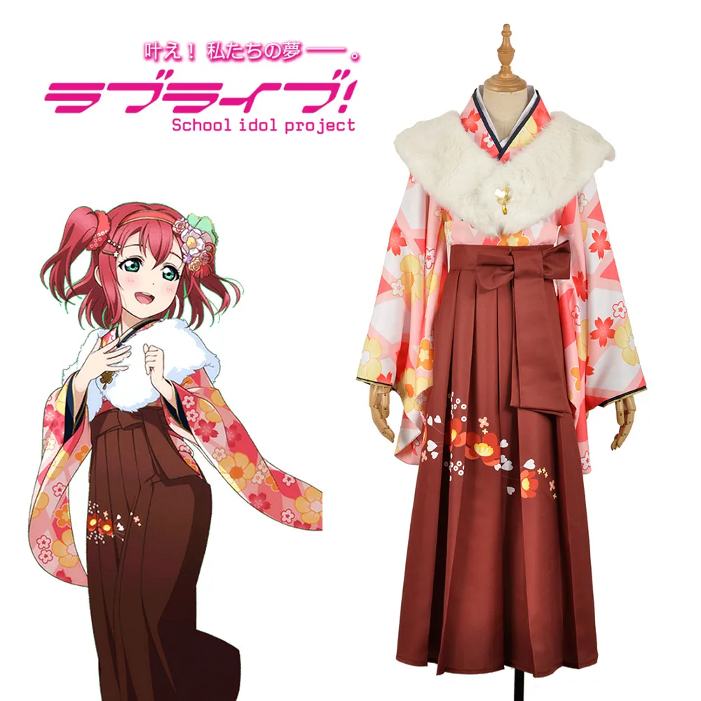

Костюмы для косплея Love Live Sunshine, кимоно Aqours Kurosawa Ruby Taisho, юката, наряд, аниме, костюмы для косплея