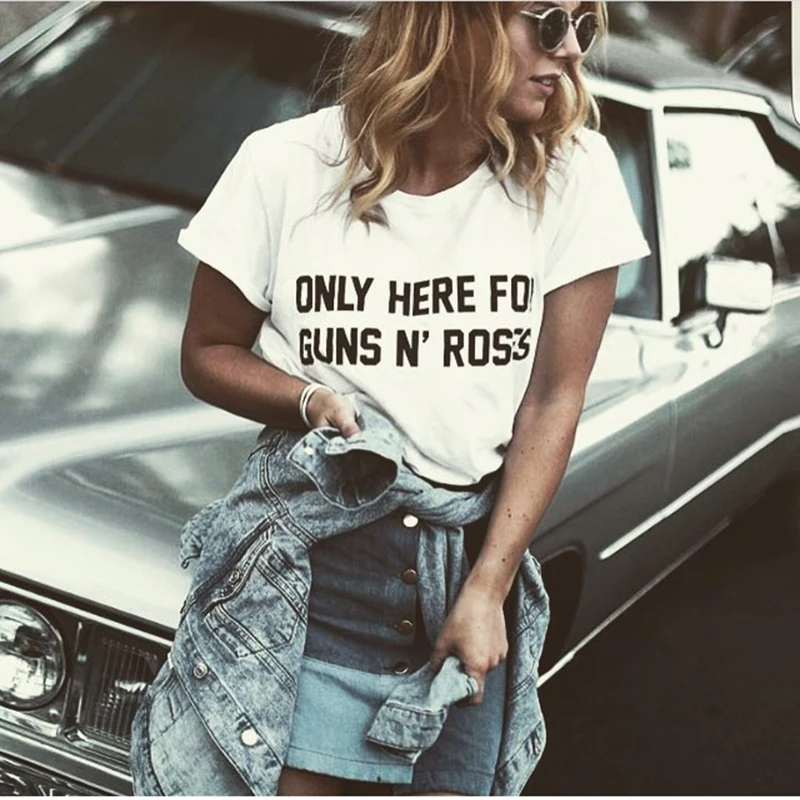 Здесь только для GUNS N' ROSES футболка с принтом буквами Женская пикантная обувь из